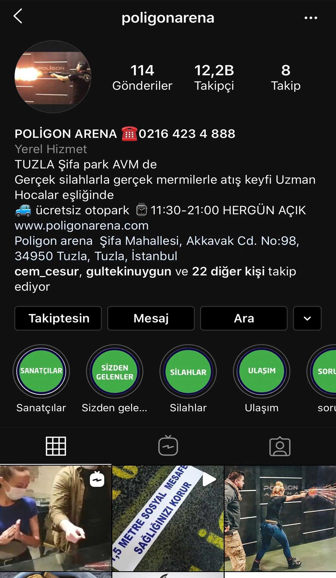 poligon arena instagram ekran görüntüsü