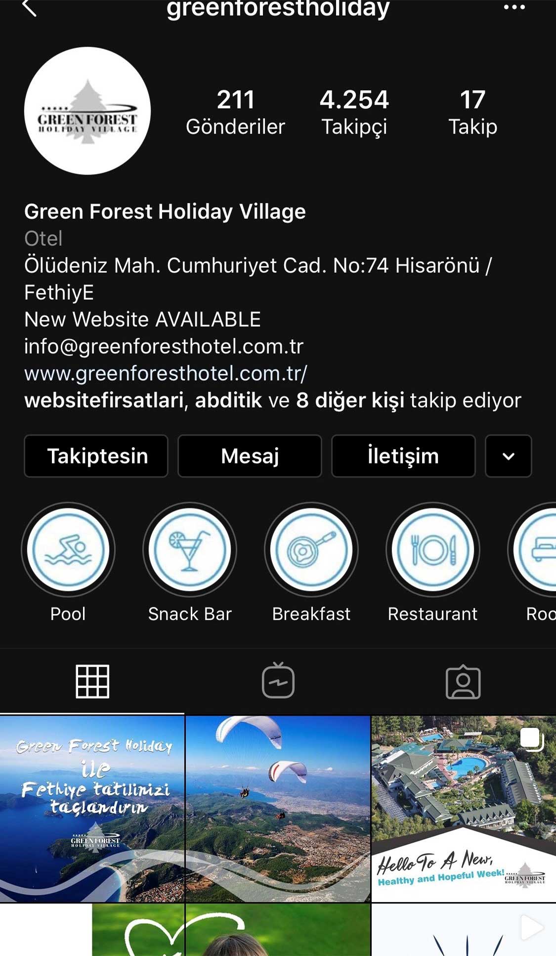 green forest instagram ekran görüntüsü