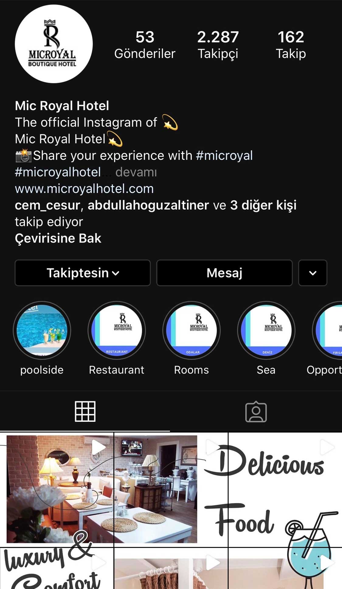 mic royal instagram ekran görüntüsü